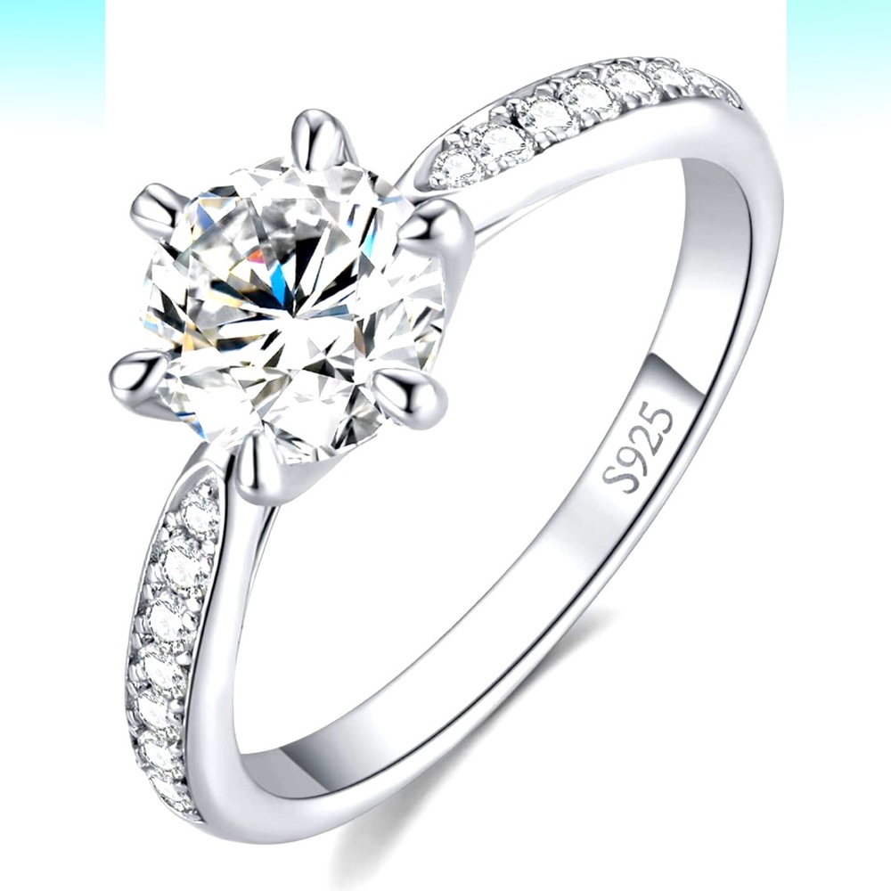 Classic 1.5 CT Moissanite Solitaire Engagement Promise 925 Sterling Silv… - Picture 2 of 9